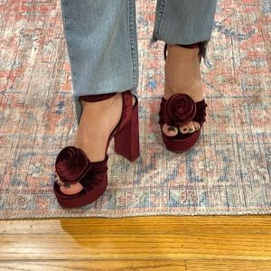 Velvet Platform Heels